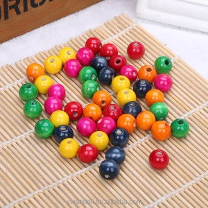 painted wooden balls beads decorated garland