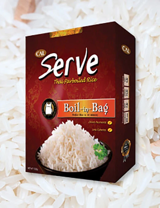 Parboiled rice boil in bag