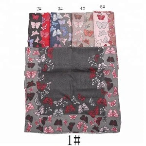 PEIHANLI 2018 new design thick scarves printed butterfly ladies shawl cashmere muffler knitted pashmina scarf
