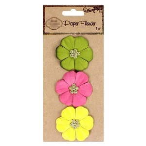 Petite flower craft supplies colorful paper blossoms DTY gifts daisy Paper flower heads for scrapbook crafts gifts Item No.58091