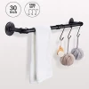 Pipe Black Towel rack Wall Mounted Extra Long Bathroom Hardware Kitchen Cabinet  Clothing Rods Towel bar