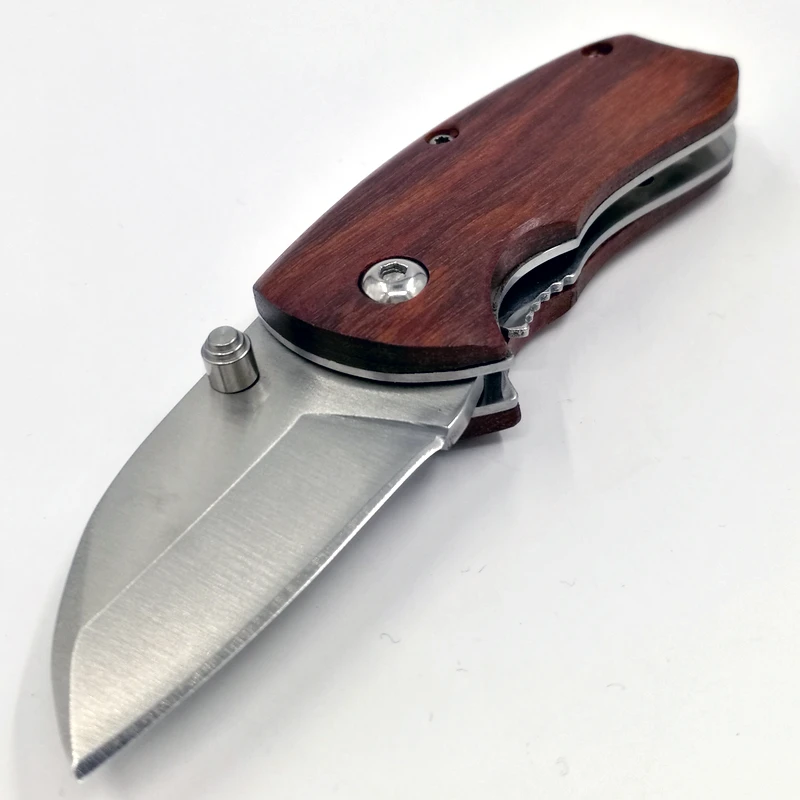 (PK-01949) 2.75 Inch Rosewood Handle Fatboy Sheepsfoot Blade Mini Folding Utility Tactical Cutting Pocket Knife