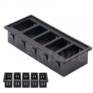 Plastic Electronic 5 Rocker Switch Clip PC Panel Assembly Patrol Holder Housing For ARB Carling Style Mounted Enclosure