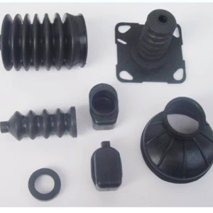 plastic  injection molded  Black parts soft rubber