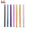 Plated color 304 Multi size stainless steel drinking straws metal straws bent straw bar accessories