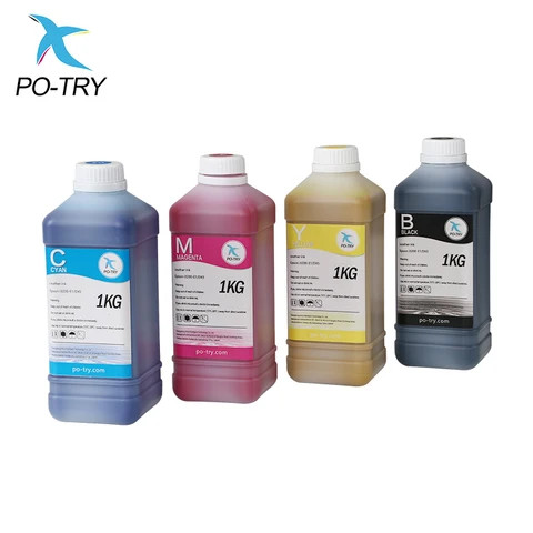 PO-TRY Wholesale Price 1L Anti-uv Waterproof Leather Ink CMYK Color Smooth Leather Printing Ink