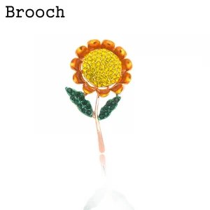 Popular sunflower flower pattern exquisite brooch zinc alloy clothes decoration brooch