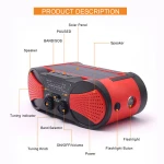 Portable FM/AM/NOAA Weather Band Radio Antenna Transmitter with 2000mAh Power Bank Bright LED and USB Drive