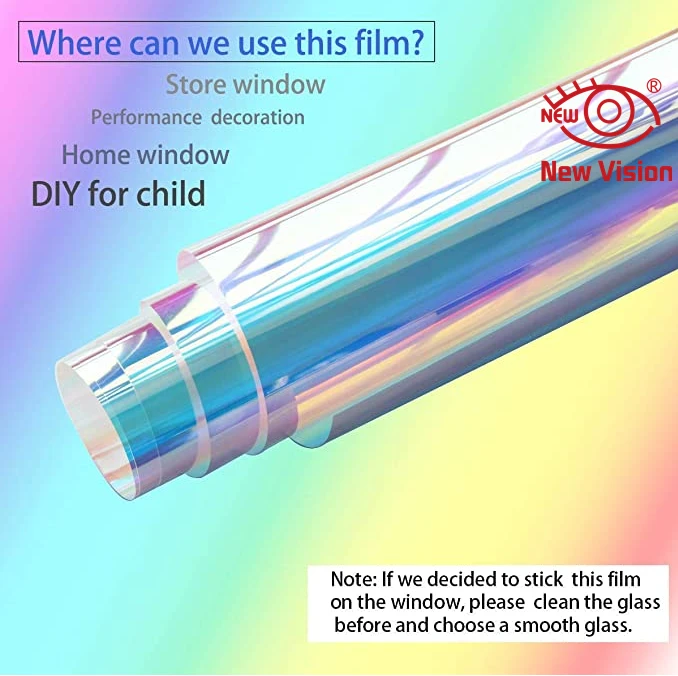 Prismatic vivi color glass decorating film for mirror effect self-adhesive with glue