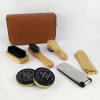 Products Deluxe 7 Pcs Travel Shoe Care Kit Hotel Shoe Shine Kit With Leather Bag