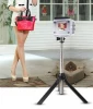 Promotional portable wireless blue tooth remote selfie stick with tripod