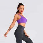purple fitness apparel women active wear training set yoga bra leggings with pockets  yoga wear sets