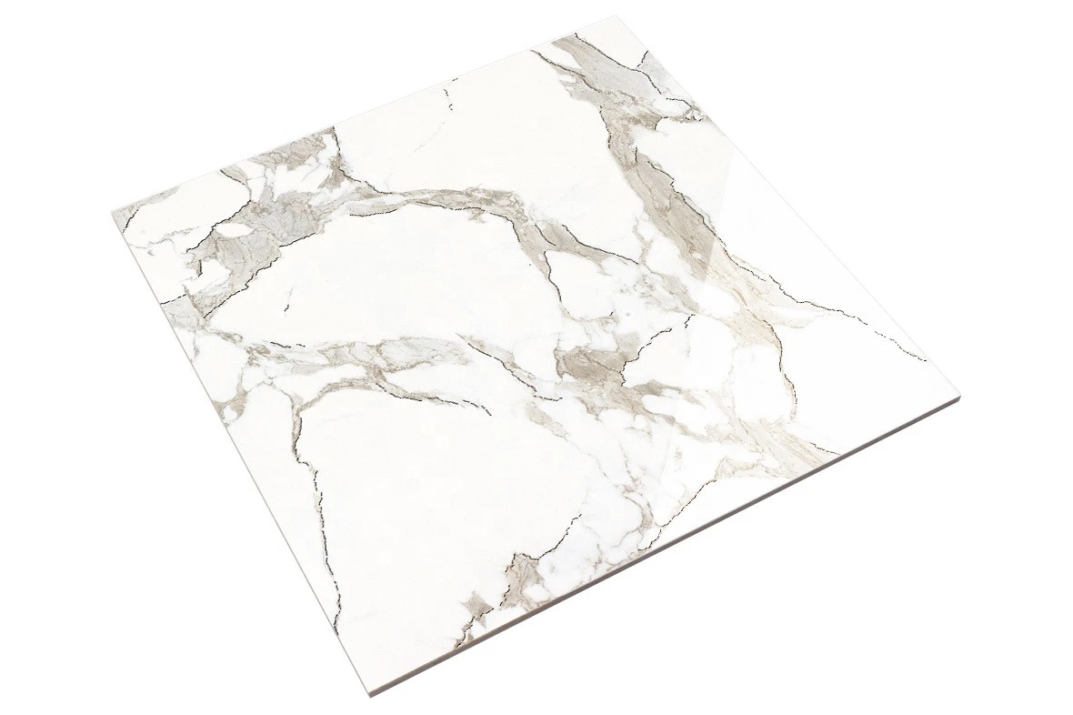 RAFFO Living Room 800X800 High Gloss Full Glazed White Polished Porcelain Carrara Tile