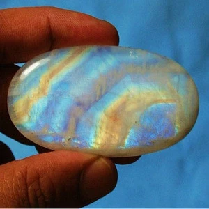 Rainbow moon stone semi precous cabochon gemstone