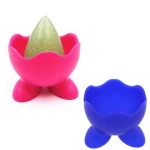 Rainbow silicone single funny serving cup egg container egg holder