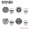REAMOR Stainless Steel Anchor Rudder Compass 5mm Two Hole European Charms Beads For DIY Double Leather Bracelet Jewelry Making