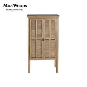 Reclaimed elm wood 2 doors living room cabinet