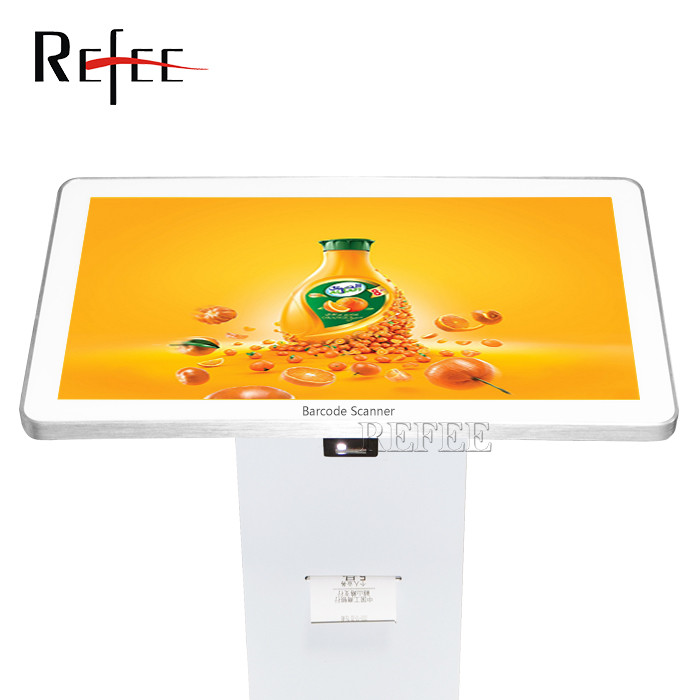 Refee customized 21.5 inch touch screen kiosk,lcd advertising player with scanner and printer