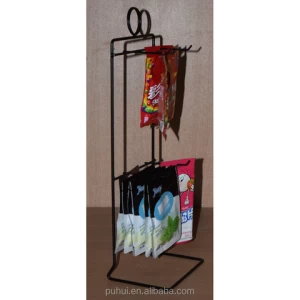 retail grocery shop promotion metal clips hanging table top standing counter snacks display rack