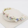 Rhinestone Luxury Adjustable Pageant Bridal Wedding Princess Queen Hair Crystal Flower Earring Jewelry Set Pearl Crown Tiara