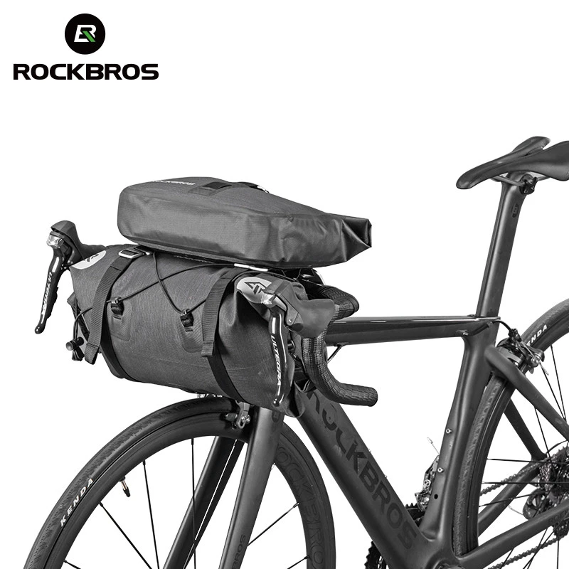 ROCKBROS Waterproof Bicycle Handlebar Bag Cycling Front Pack Bike Front Tube Basket Pannier Large Capacity Detachable Bike Bags