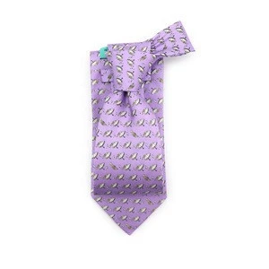 Romantic Style Purple Silk Printed Umbrella Tie Saxophone Musical Instrument Custom Neck Ties with Logo Tipping
