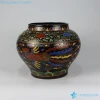 RZLV06-08 Lacquerware style deep color hand painted reproduction pottery vase
