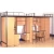 Import school dormitory  solid wood loft bunk bed with desk from China