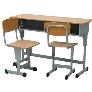 School double adjustable desk and chair