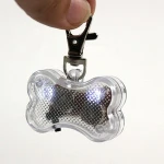 secure alarm flashing bone shaped safety pet night leash dog collar light grow light up led dog light