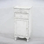 Shabby French Chic Distressed Rustic White Wood Nightstand