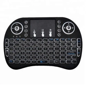 Shenzhen IMO New Model I8 Backlit 2.4g mini wireless backlit keyboard with touchpad Android tv box set top box mini pc using
