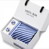 Silk Tie and Handkerchief Skinny Tie Men Neck Tie Set with Gift Box