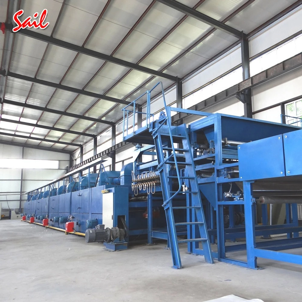 Simple structure PU/PVC artificial leather substrate coating production line