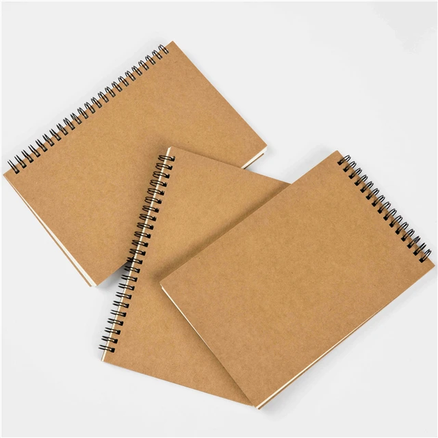 size A5 wire binding spiral Kraft paper cover recycled coil notebook