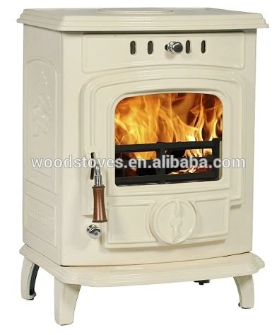 small cast iron room wood fireplace heaters color enamel cream stove