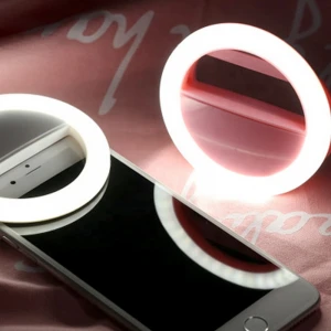 Smart Phone Ring Light Selfie USB Rechargeable Big Battery Capacity Custom Logo Mini Rechargeable 36 LED Phone Selfie Ring Light