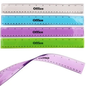 Soft customized logo plastic 30cm transparent flexible ruler