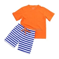 Solid top and short pants children summer clothing set bulk order children teen boy clothing set