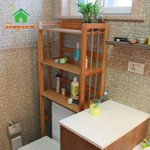 Space Saver corner Towel Storage shelf for washing machine bamboo bath corner shelf