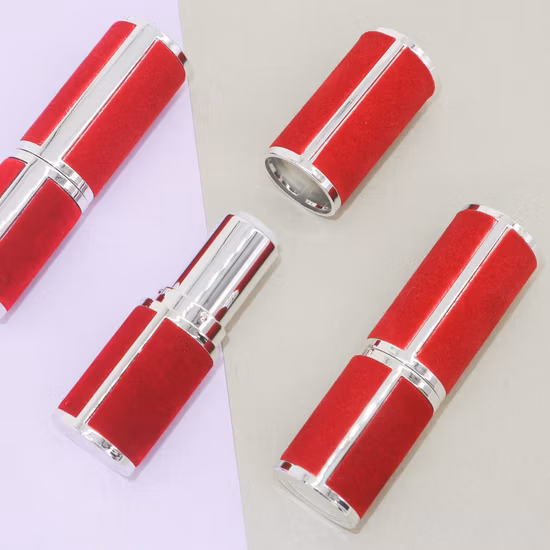 Emily Ls2506 Round Shape Lipstick Cosmetics Container Leather Shell Leather Coat Stick Leather Empty Lipstick