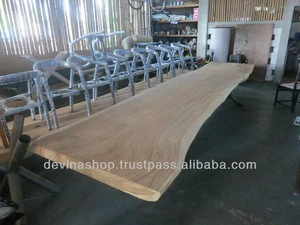 SPECIAL OFFER !! 16,4 ft Acacia Slab Wood Dining Table of Suar Wood Solid