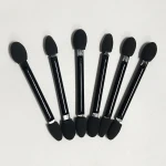 Sponge Eyeshadow Smudger Disposable Eye Brush Makeup Tools Double Side Brush 7.5cm Black round handle latex sponge head