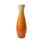 Spun bamboo floor vase, decorative tall vase