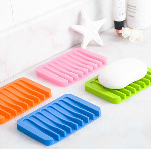 Square Shape Silicone Dish Material and Soap Rack Plate Durable soap Tray
