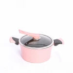 Stainless steel 24cm soup pot with stand and visual pot cover family and commercial soup pot with beautiful outlook