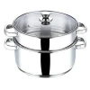 Stainless Steel Steamers with Glass and Stainless Steel Lids