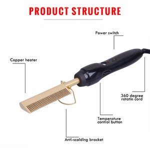 Straightener Electric Comb wand Hair Curling Irons hair curler Comb Hot Straightening Electric Comb Titanium Alloy
