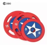 Strength Training Cast Iron America Barbell Weights High Quality PU Barbell Weight Plates