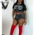 Import Summer High Street Custom Wholesale Fashion Punk Mesh Crop Top Metal Chain Letter Print Corset Women T Shirt from China